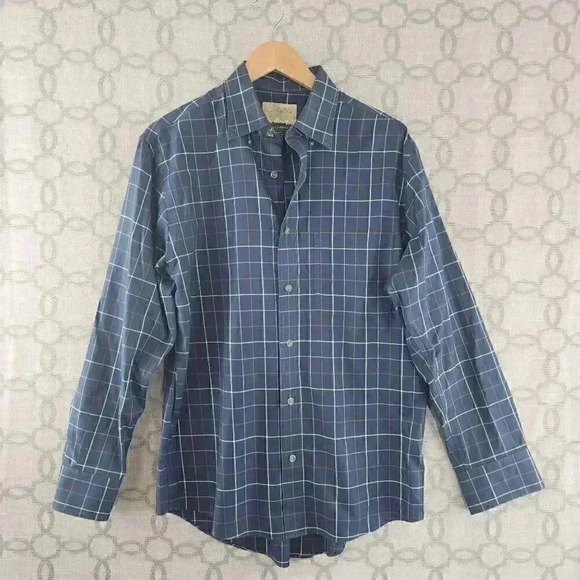 Cabela's Blue Plaid Button Down Casual Men's Shirt M - Picture 1 of 6